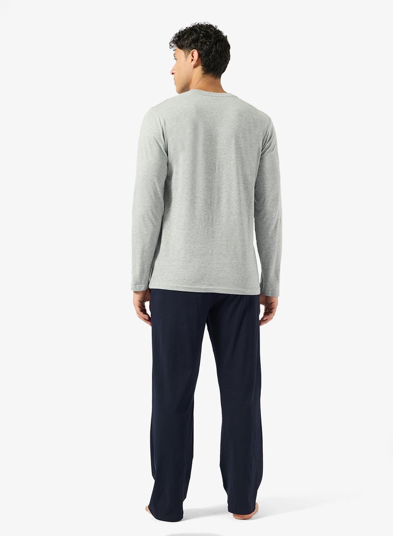Seventy Five Printed Long Sleeve T-Shirt And Pyjamas Set - Image 2